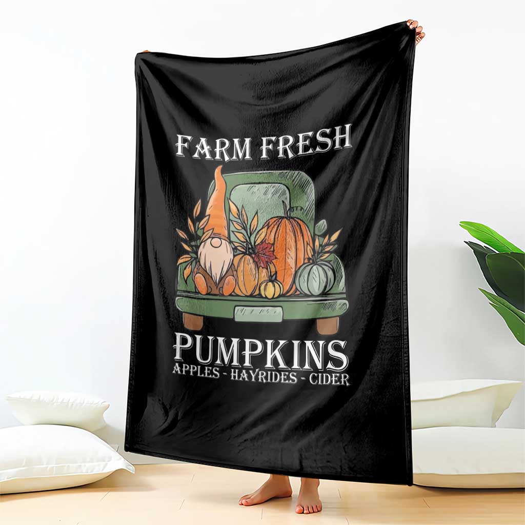 Thanksgiving Throw Blanket Farm Fresh Pumpkins Apples Hayrides Cider Autumn Season TS11 Print Your Wear