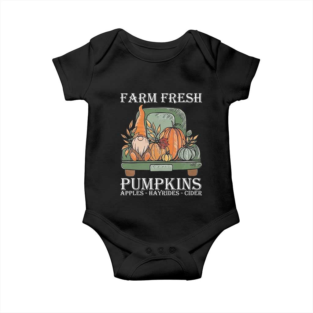 Thanksgiving Baby Onesie Farm Fresh Pumpkins Apples Hayrides Cider Autumn Season TS11 Black Print Your Wear