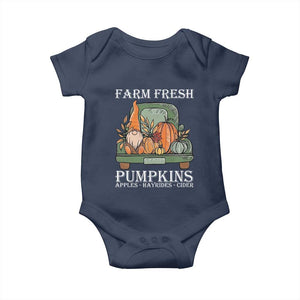 Thanksgiving Baby Onesie Farm Fresh Pumpkins Apples Hayrides Cider Autumn Season TS11 Navy Print Your Wear