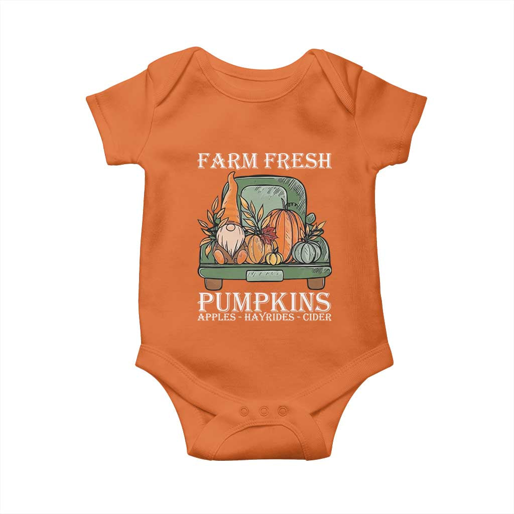 Thanksgiving Baby Onesie Farm Fresh Pumpkins Apples Hayrides Cider Autumn Season TS11 Orange Print Your Wear