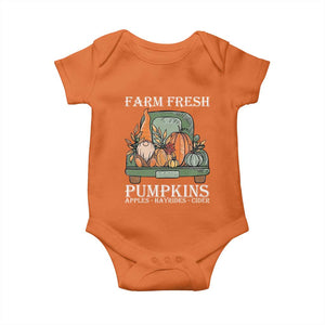 Thanksgiving Baby Onesie Farm Fresh Pumpkins Apples Hayrides Cider Autumn Season TS11 Orange Print Your Wear