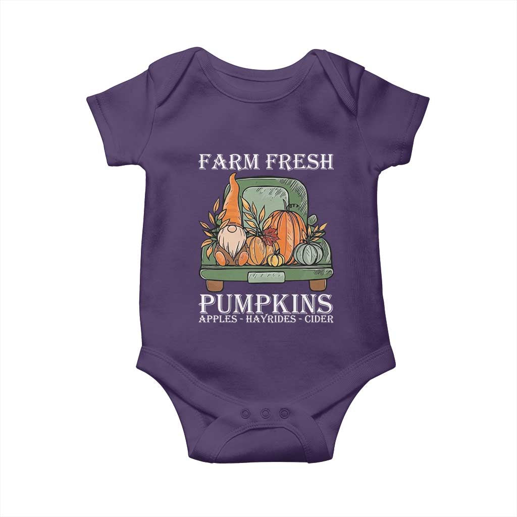 Thanksgiving Baby Onesie Farm Fresh Pumpkins Apples Hayrides Cider Autumn Season TS11 Purple Print Your Wear