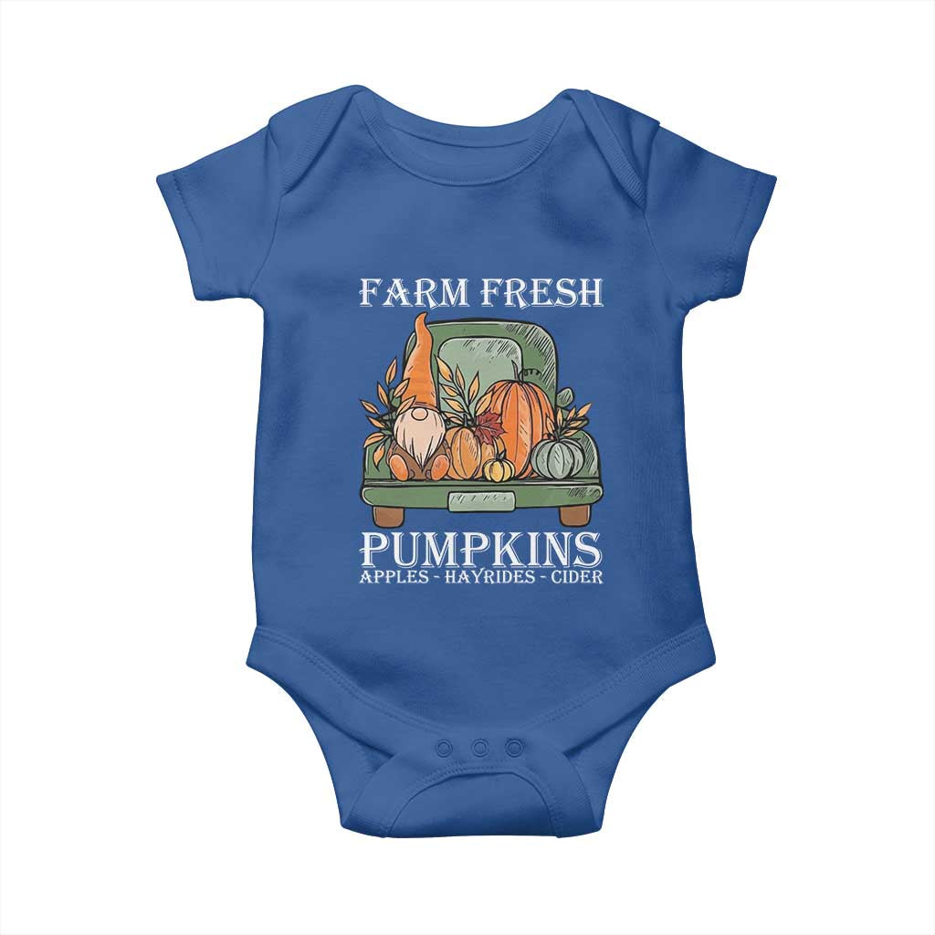 Thanksgiving Baby Onesie Farm Fresh Pumpkins Apples Hayrides Cider Autumn Season TS11 Royal Blue Print Your Wear