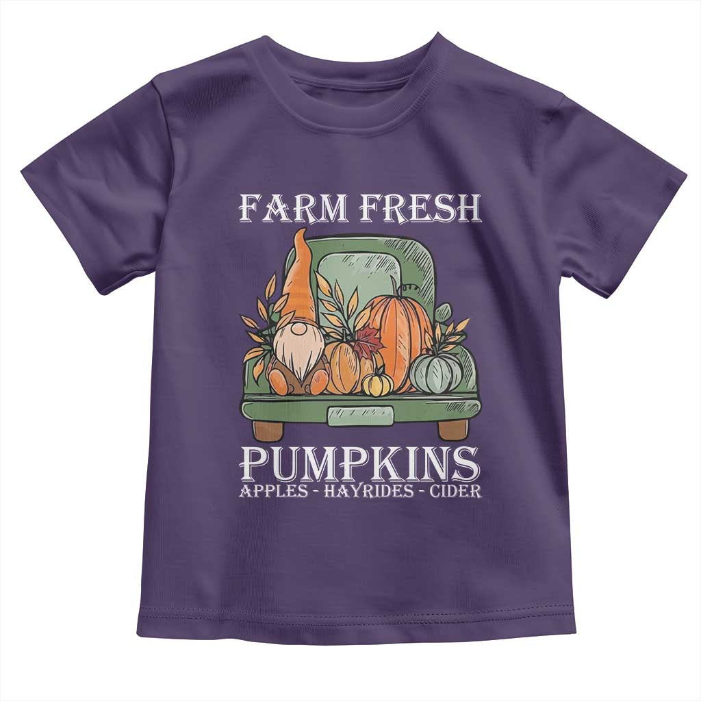 Thanksgiving Baby Shirt Farm Fresh Pumpkins Apples Hayrides Cider Autumn Season TS11 Purple Print Your Wear
