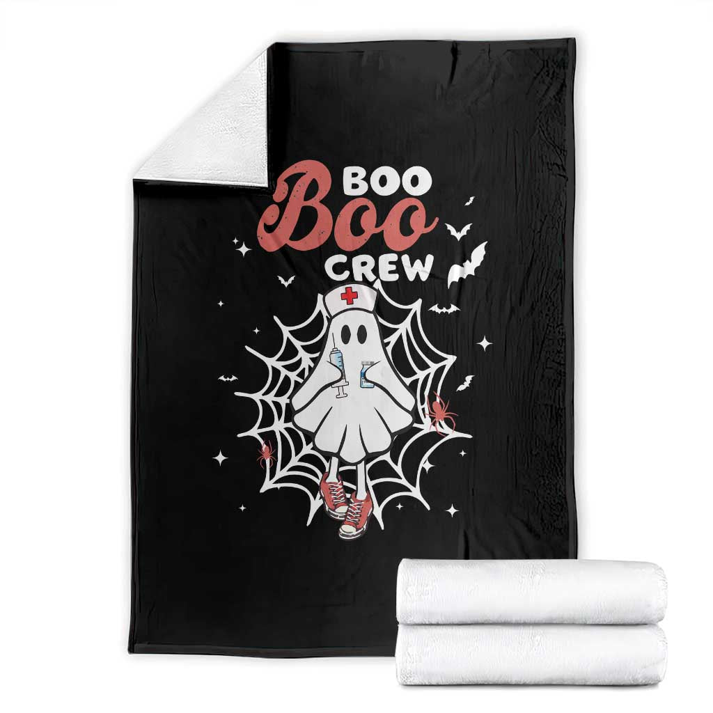 Halloween Nurse Throw Blanket Boo Boo Crew Cute Ghost Nursing TS11 Black Print Your Wear