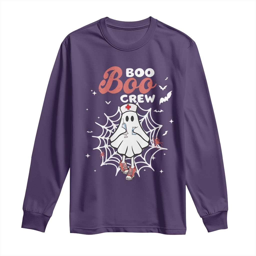 Halloween Nurse Long Sleeve Shirt Boo Boo Crew Cute Ghost Nursing TS11 Purple Print Your Wear