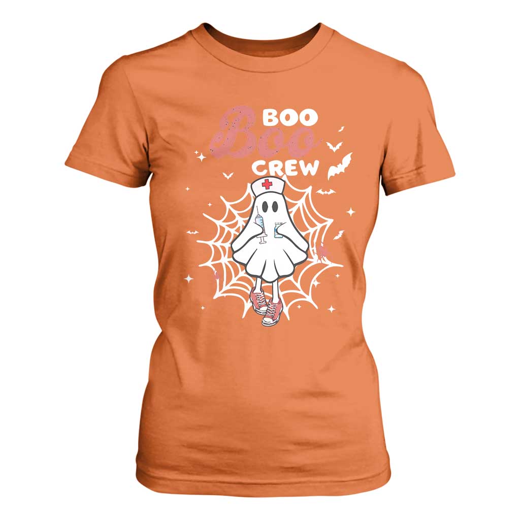 Halloween Nurse T Shirt For Women Boo Boo Crew Cute Ghost Nursing TS11 Orange Print Your Wear