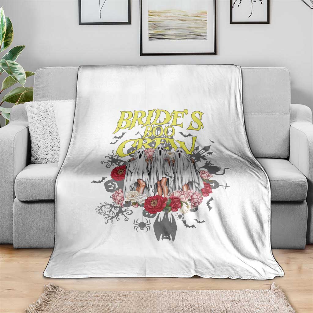 Halloween Bachelorette Party Throw Blanket Bride's Boo Crew Ghost Vintage Flower TS11 Print Your Wear
