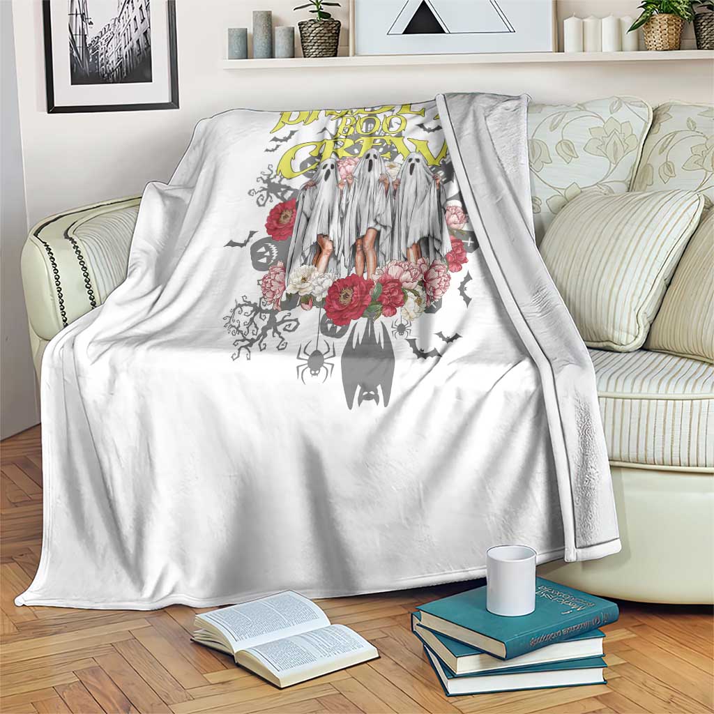 Halloween Bachelorette Party Throw Blanket Bride's Boo Crew Ghost Vintage Flower TS11 Print Your Wear