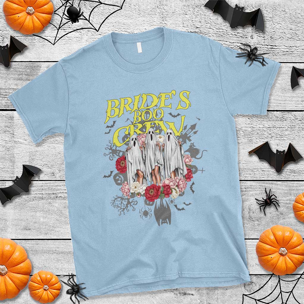 Halloween Bachelorette Party T Shirt Bride's Boo Crew Ghost Vintage Flower TS11 Light Blue Print Your Wear