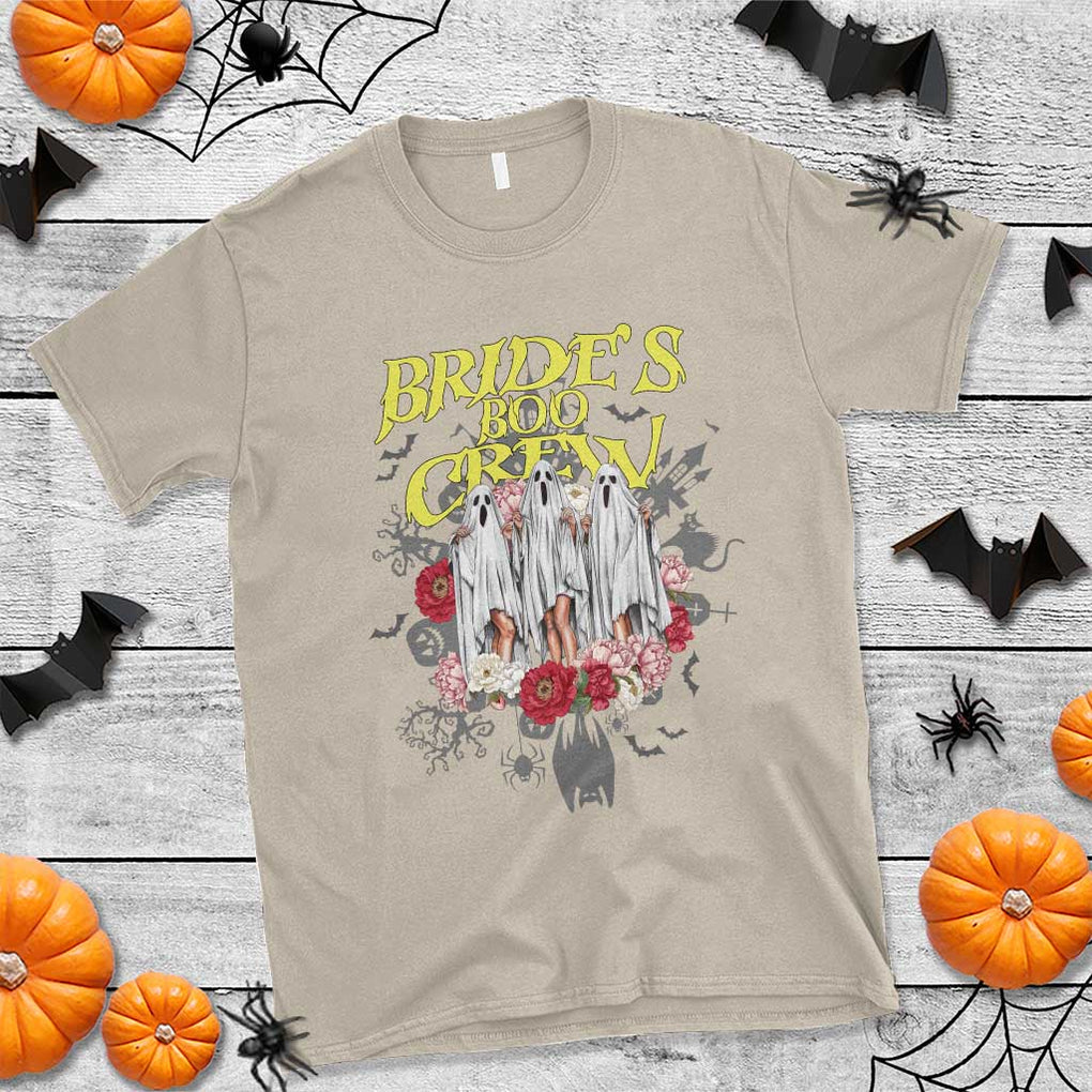 Halloween Bachelorette Party T Shirt Bride's Boo Crew Ghost Vintage Flower TS11 Sand Print Your Wear