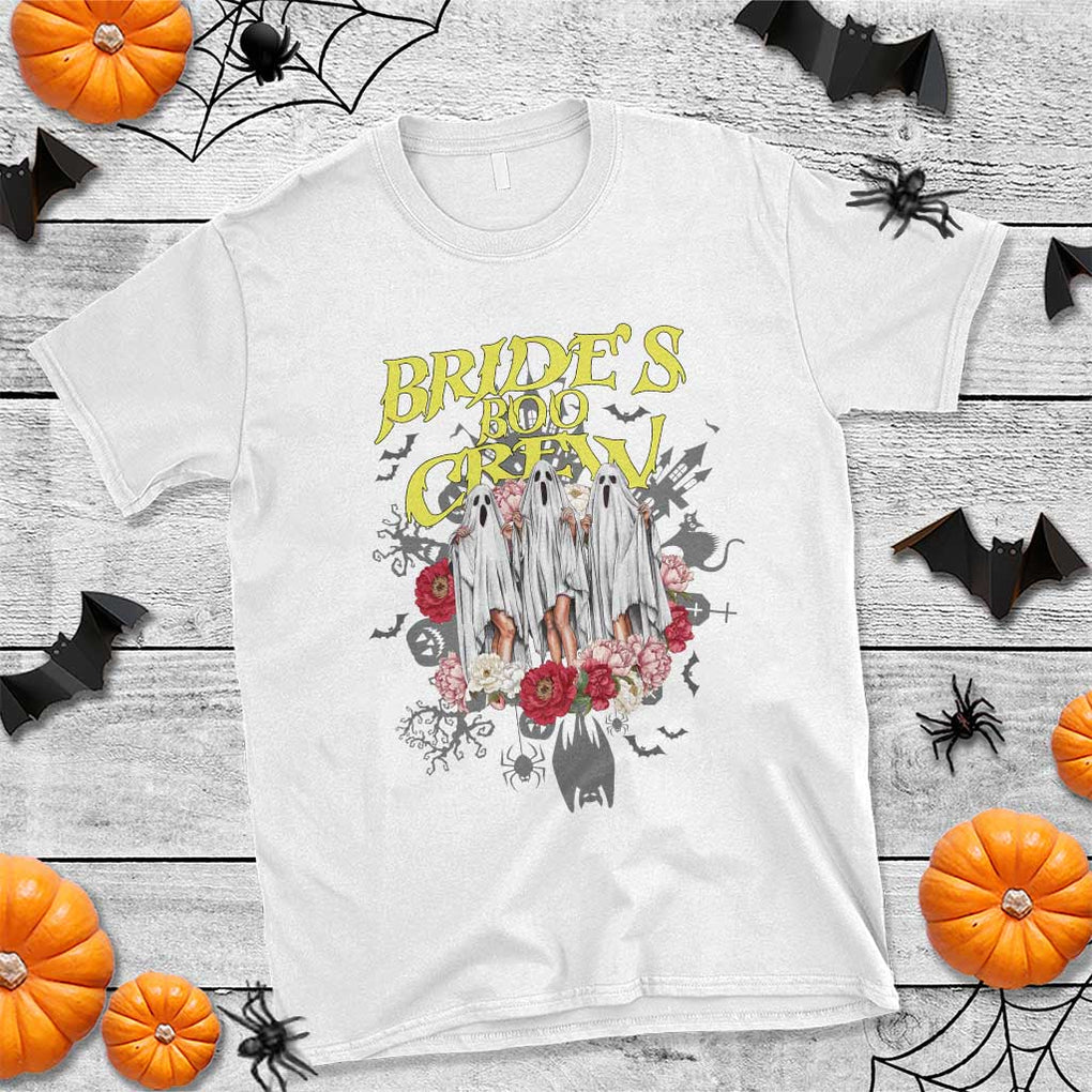 Halloween Bachelorette Party T Shirt Bride's Boo Crew Ghost Vintage Flower TS11 White Print Your Wear