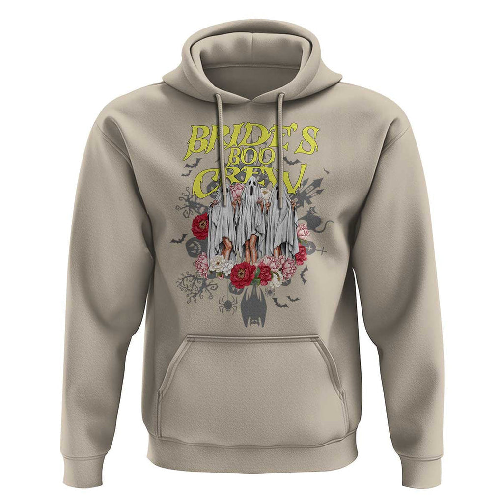 Halloween Bachelorette Party Hoodie Bride's Boo Crew Ghost Vintage Flower TS11 Sand Print Your Wear