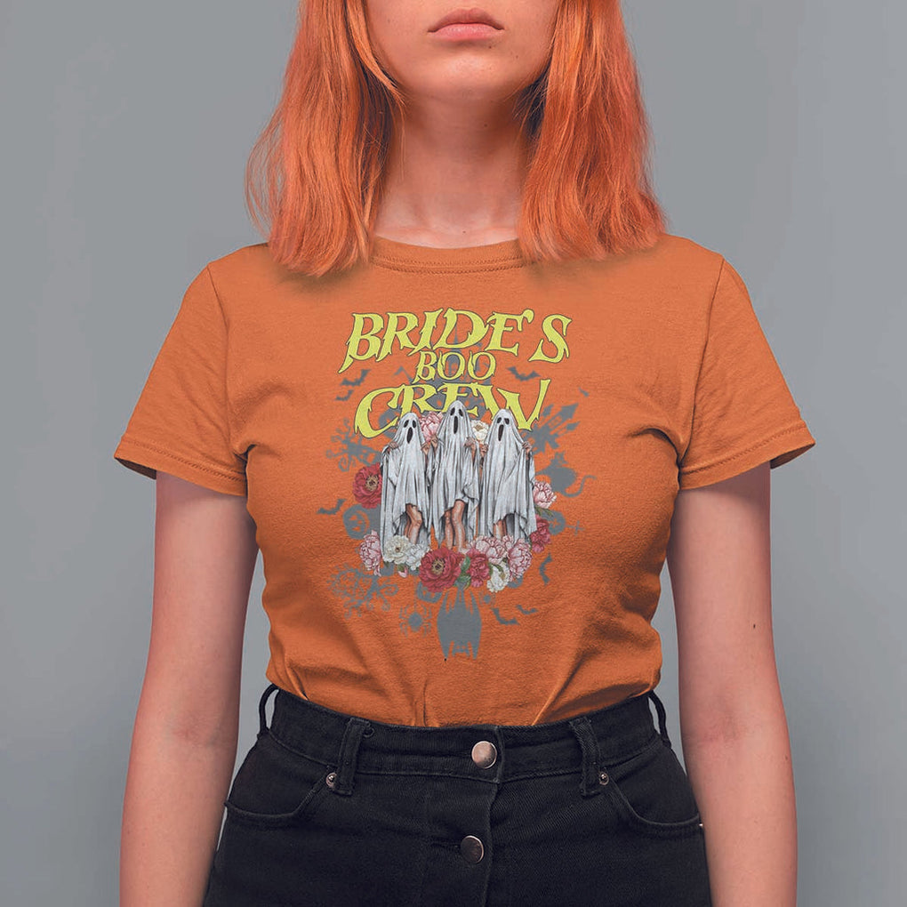 Halloween Bachelorette Party T Shirt For Women Bride's Boo Crew Ghost Vintage Flower TS11 Orange Print Your Wear