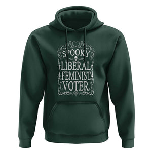 Kamala Halloween Hoodie Spooky Liberal Feminist Voter Witch Skull Election TS11 Dark Forest Green Print Your Wear