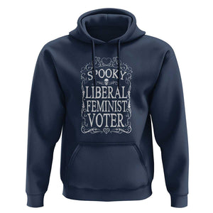 Kamala Halloween Hoodie Spooky Liberal Feminist Voter Witch Skull Election TS11 Navy Print Your Wear