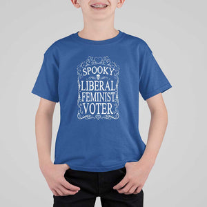 Kamala Halloween T Shirt For Kid Spooky Liberal Feminist Voter Witch Skull Election TS11 Royal Blue Print Your Wear