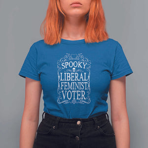 Kamala Halloween T Shirt For Women Spooky Liberal Feminist Voter Witch Skull Election TS11 Royal Blue Print Your Wear