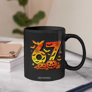Funny 67 Halloween Coffee Mug Spooky Six Seven Meme Gen Alpha Slang TS11 Print Your Wear