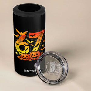 Funny 67 Halloween 4 in 1 Can Cooler Tumbler Spooky Six Seven Meme Gen Alpha Slang TS11 Print Your Wear