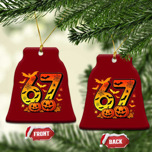 Funny 67 Halloween Ceramic Ornament Spooky Six Seven Meme Gen Alpha Slang TS11 Print Your Wear