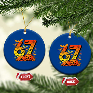 Funny 67 Halloween Ceramic Ornament Spooky Six Seven Meme Gen Alpha Slang TS11 1pc Blue Print Your Wear