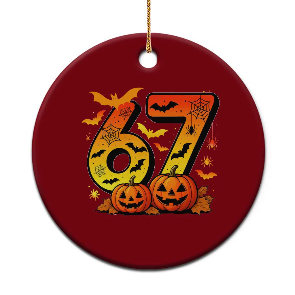 Funny 67 Halloween Ceramic Ornament Spooky Six Seven Meme Gen Alpha Slang TS11 1pc Red Print Your Wear