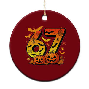 Funny 67 Halloween Ceramic Ornament Spooky Six Seven Meme Gen Alpha Slang TS11 1pc Red Print Your Wear