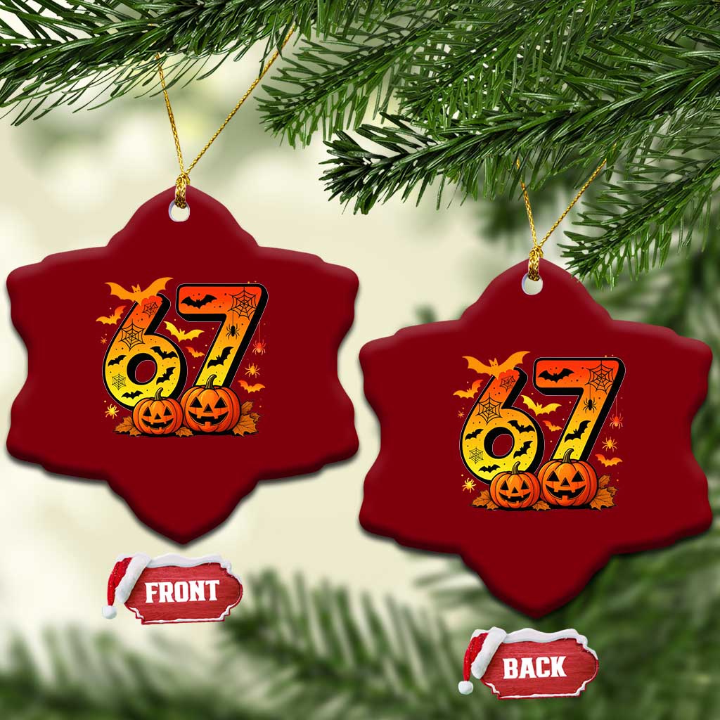 Funny 67 Halloween Ceramic Ornament Spooky Six Seven Meme Gen Alpha Slang TS11 Print Your Wear