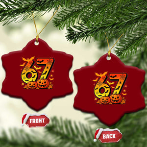 Funny 67 Halloween Ceramic Ornament Spooky Six Seven Meme Gen Alpha Slang TS11 Print Your Wear