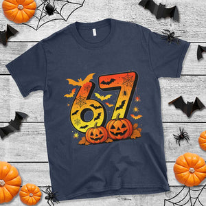 Funny 67 Halloween T Shirt Spooky Six Seven Meme Gen Alpha Slang TS11 Navy Print Your Wear