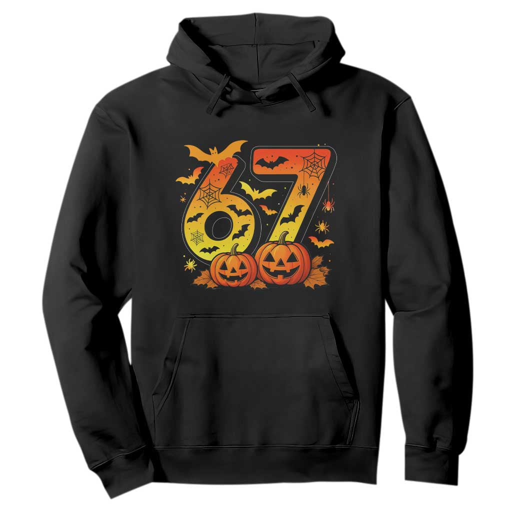 Funny 67 Halloween Hoodie Spooky Six Seven Meme Gen Alpha Slang TS11 Black Print Your Wear