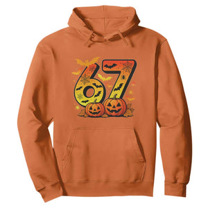 Funny 67 Halloween Hoodie Spooky Six Seven Meme Gen Alpha Slang TS11 Orange Print Your Wear