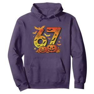 Funny 67 Halloween Hoodie Spooky Six Seven Meme Gen Alpha Slang TS11 Purple Print Your Wear
