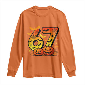 Funny 67 Halloween Long Sleeve Shirt Spooky Six Seven Meme Gen Alpha Slang TS11 Orange Print Your Wear