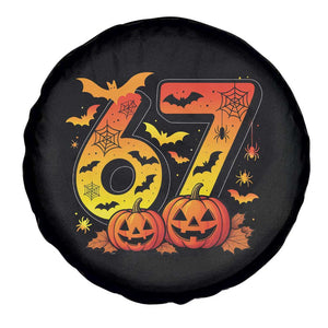 Funny 67 Halloween Spare Tire Cover Spooky Six Seven Meme Gen Alpha Slang TS11 Print Your Wear