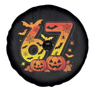 Funny 67 Halloween Spare Tire Cover Spooky Six Seven Meme Gen Alpha Slang TS11 Print Your Wear