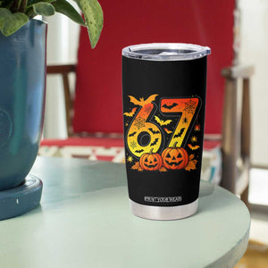 Funny 67 Halloween Tumbler Cup Spooky Six Seven Meme Gen Alpha Slang TS11 Print Your Wear