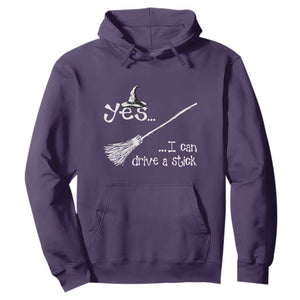 Funny Halloween Spooky Witch Hoodie Yes I Can Drive A Stick TS11 Purple Print Your Wear