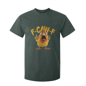 Funny F Caw F Chicken T Shirt For Kid Rooster Meme Humor TS11 Dark Forest Green Print Your Wear