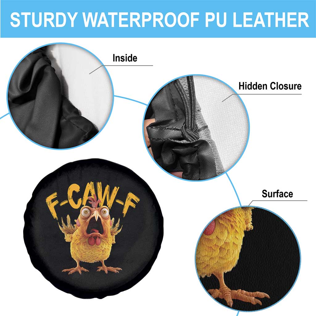 Funny F Caw F Chicken Spare Tire Cover Rooster Meme Humor TS11 Print Your Wear