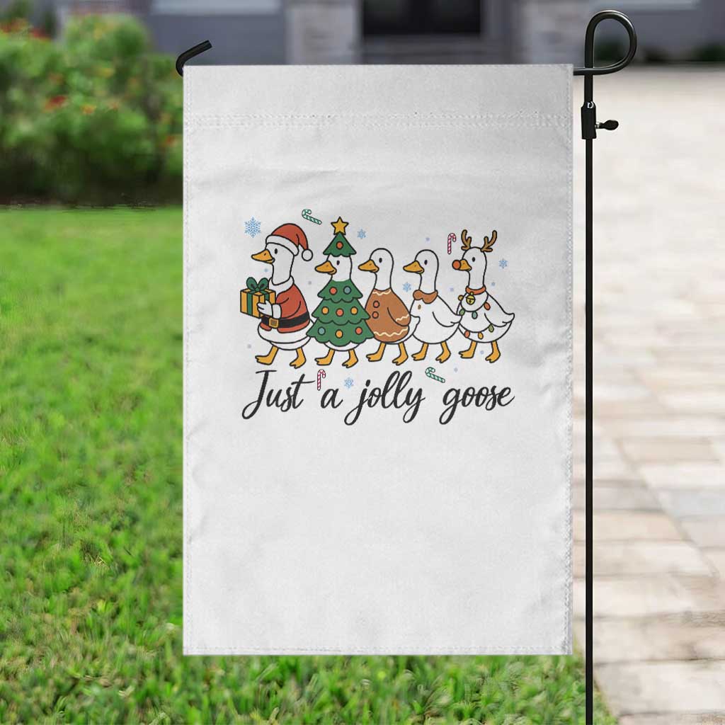 Funny Christmas Silly Goose Garden Flag Just A Jolly Goose Xmas Poultry Animal Humor TS11 Print Your Wear
