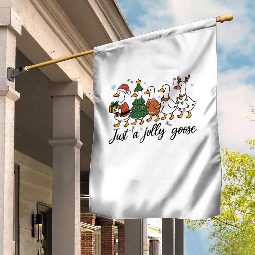 Funny Christmas Silly Goose Garden Flag Just A Jolly Goose Xmas Poultry Animal Humor TS11 Print Your Wear