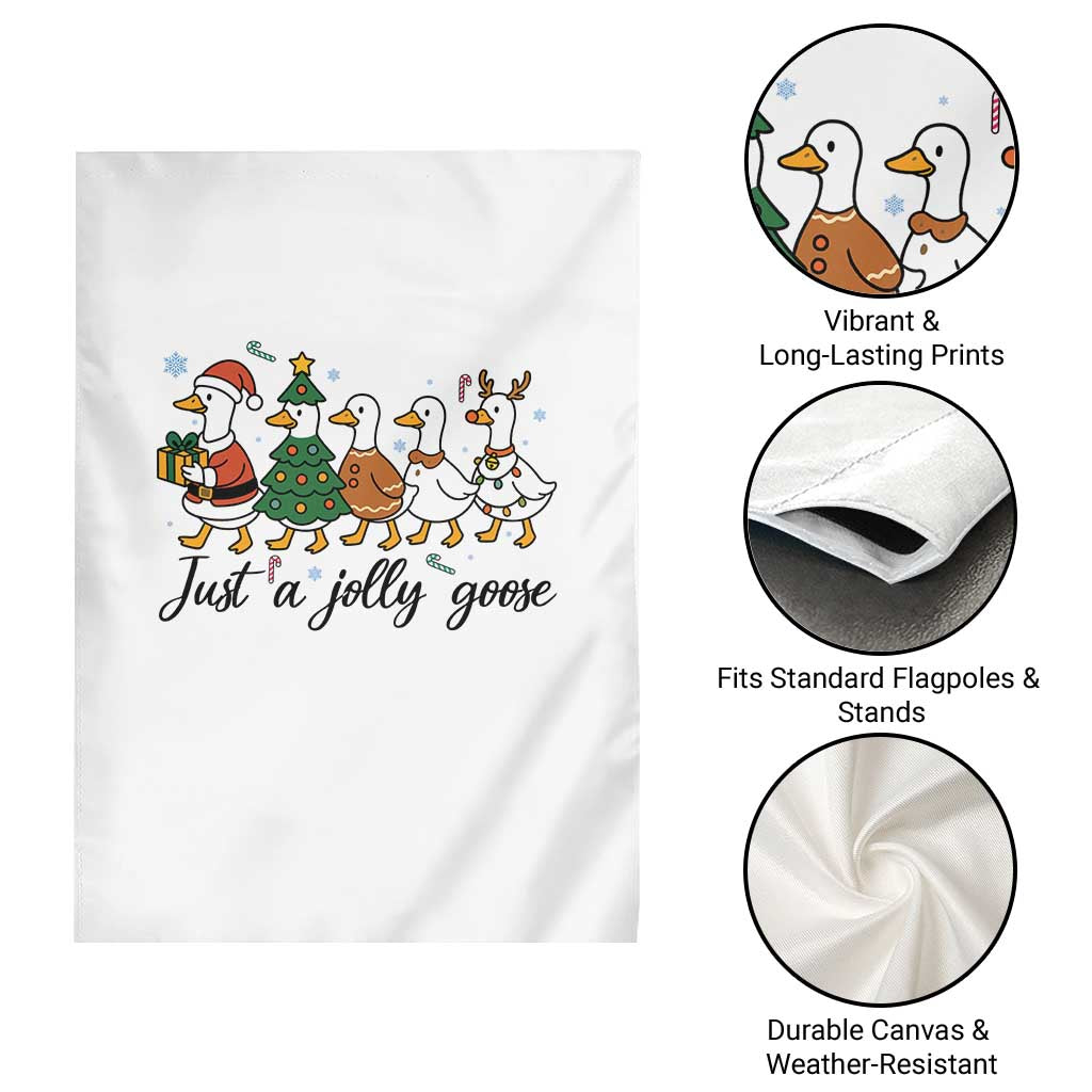 Funny Christmas Silly Goose Garden Flag Just A Jolly Goose Xmas Poultry Animal Humor TS11 Print Your Wear