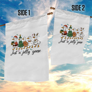 Funny Christmas Silly Goose Garden Flag Just A Jolly Goose Xmas Poultry Animal Humor TS11 Print Your Wear