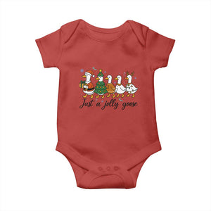 Funny Christmas Silly Goose Baby Onesie Just A Jolly Goose Xmas Poultry Animal Humor TS11 Red Print Your Wear