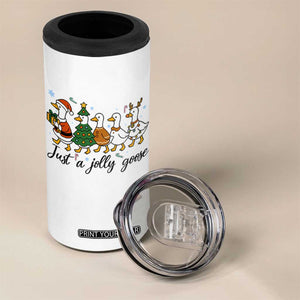 Funny Christmas Silly Goose 4 in 1 Can Cooler Tumbler Just A Jolly Goose Xmas Poultry Animal Humor TS11 Print Your Wear