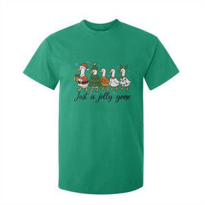 Funny Christmas Silly Goose T Shirt For Kid Just A Jolly Goose Xmas Poultry Animal Humor TS11 Irish Green Print Your Wear
