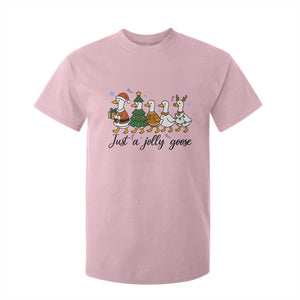 Funny Christmas Silly Goose T Shirt For Kid Just A Jolly Goose Xmas Poultry Animal Humor TS11 Light Pink Print Your Wear