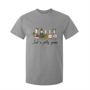 Funny Christmas Silly Goose T Shirt For Kid Just A Jolly Goose Xmas Poultry Animal Humor TS11 Sport Gray Print Your Wear